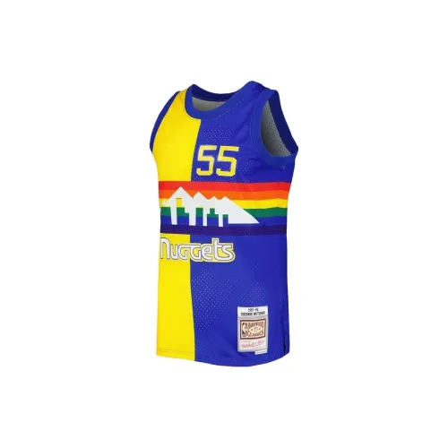 Mitchell Ness X NBA Royal Denver Nuggets Team Basketball Jerseys Men Gold