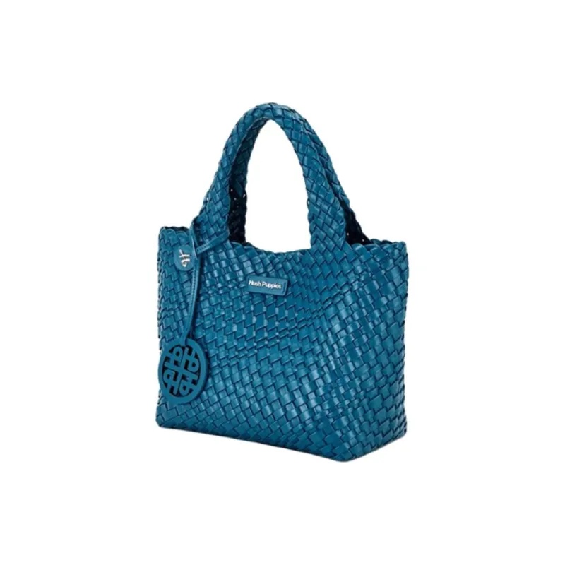 Hush Puppies Cow Leather Tote Bag Shopping Bag Handbag Medium Size Women's Blue-1