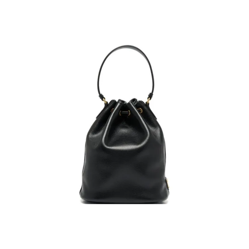 PRADA Calfskin Bucket Bags Shoulder Bag Crossbody Bag Handbag Women's Black-3