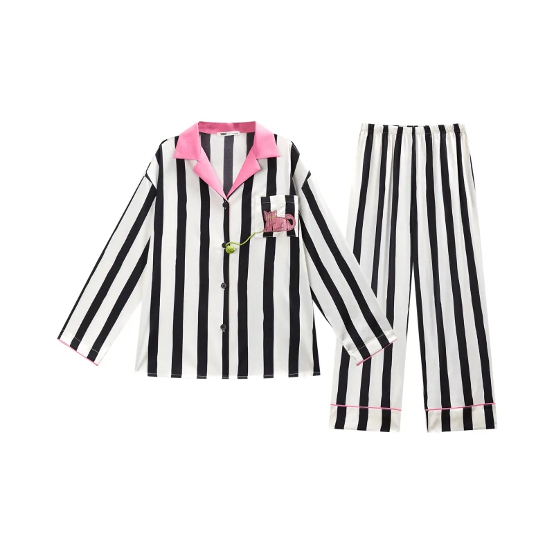 YSO Cool Cat Series Pajama Set Women's Mass Black-0