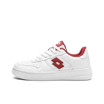 LOTTO Anti-Slip Wear-Resistant Low-Top Skateboard Shoes Men's Ivory White Red