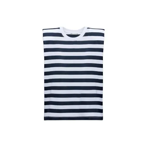 ZARA T-Shirts Women's Black/White Stripes