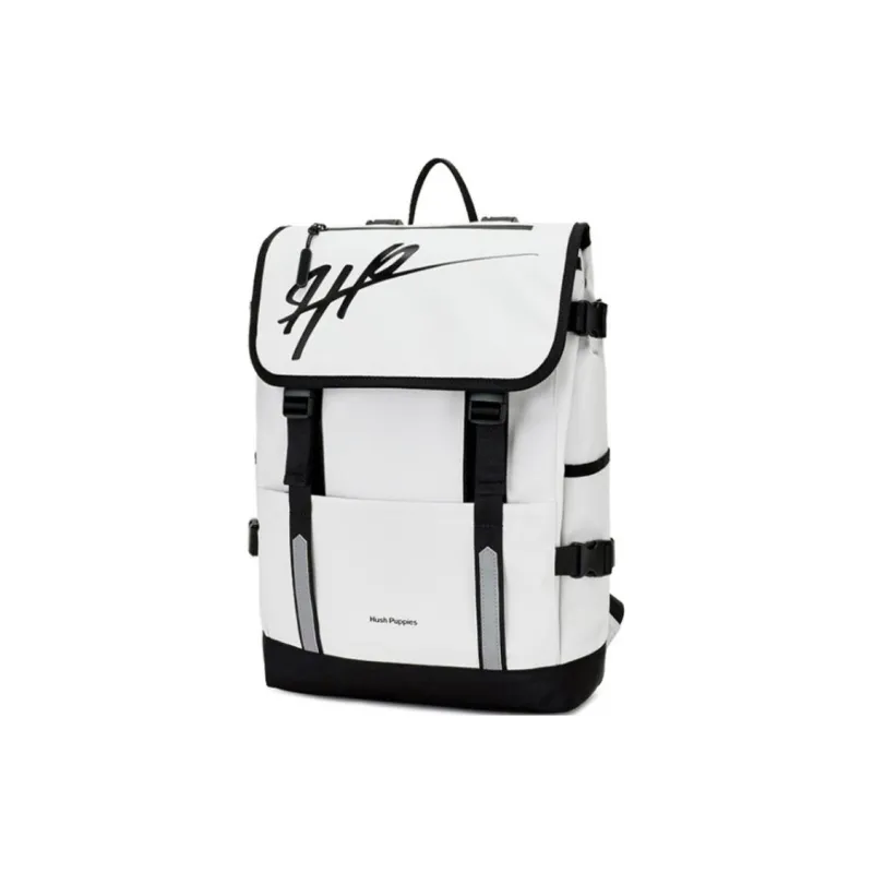 Hush Puppies Fabric Backpack Large Size Men's White-1