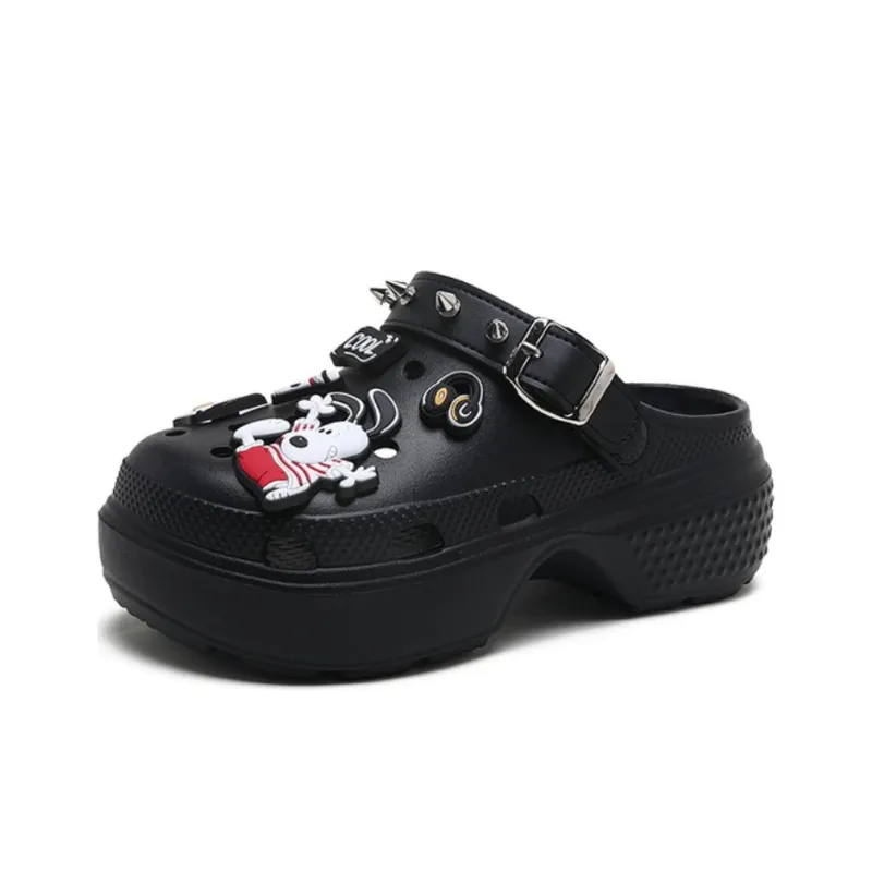 SNOOPY Snoopy Clogs Women's Black-2