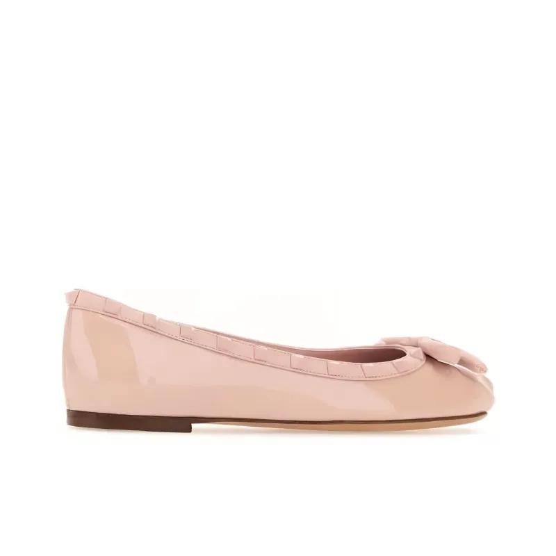 Valentino Garavani Rockstud Bow Detailed Ballerina Shoes Women's-2