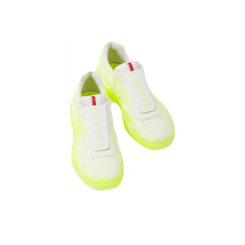 Cass x PRADA Att4ck Cushioning Anti-Slip And Wear-Resistant Low-Top Casual Shoes Unisex Neon Yellow-4