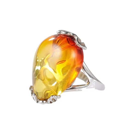 S&A Amber/Beeswax Fine Jade Rings Women's-2