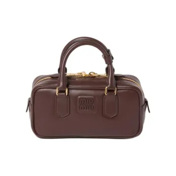MIU MIU Arcadie Series Leather Shoulder Bag Crossbody Bag Handbag Small Size Women's Brown