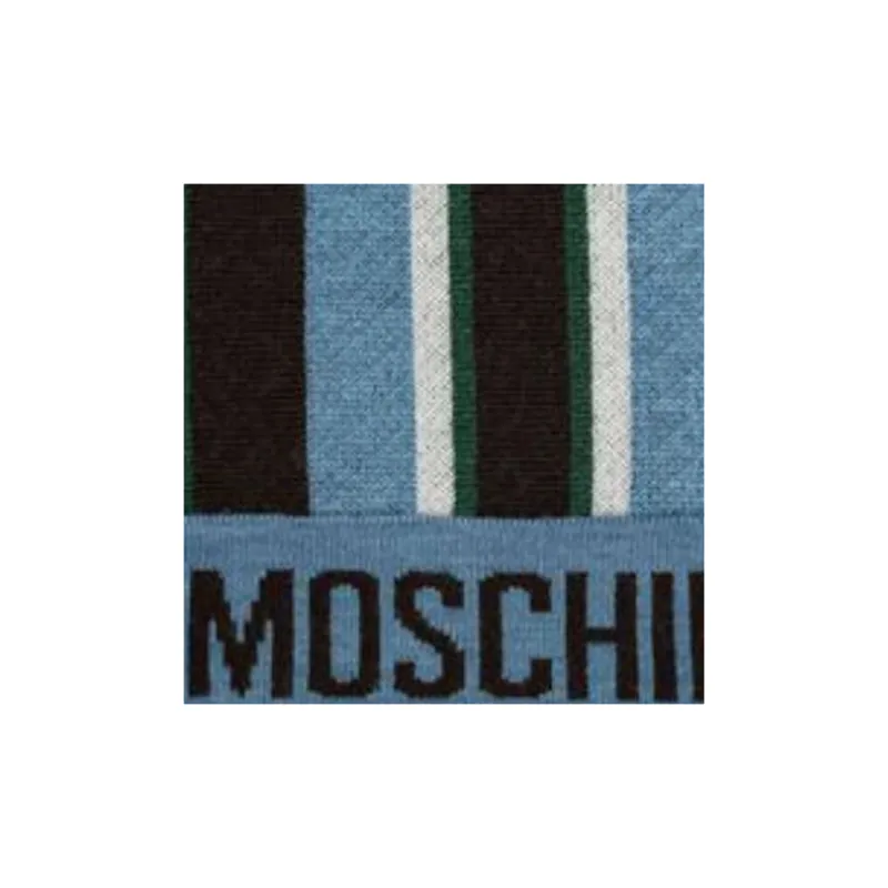 MOSCHINO Logo Intarsia Knit Striped Beanie-2