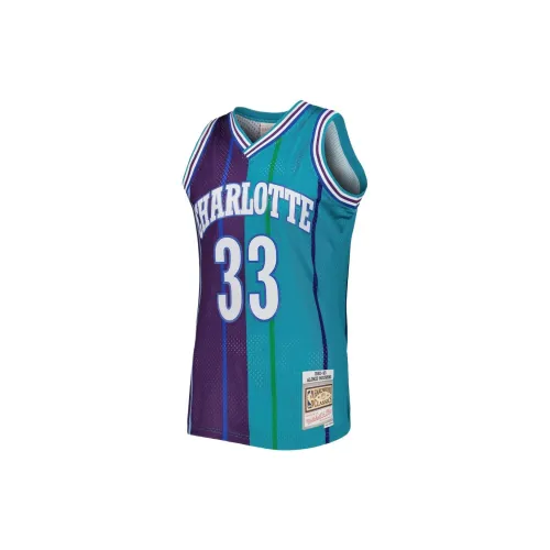 Mitchell Ness X NBA Charlotte Hornets Basketball Jerseys Men Cyan/Purple