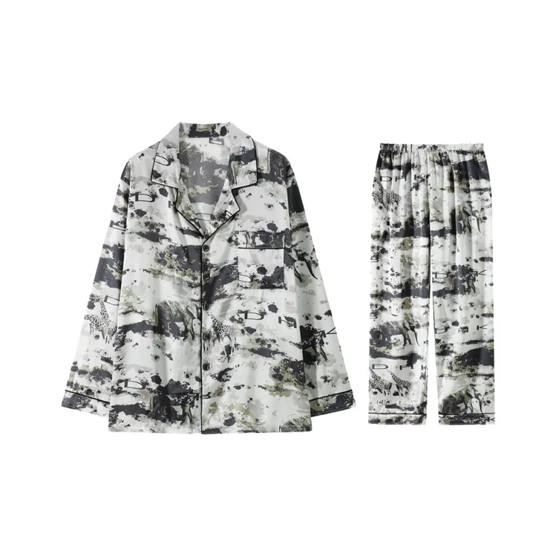 Qiao Ni Tong Pajama Set Men's Premium Black-10