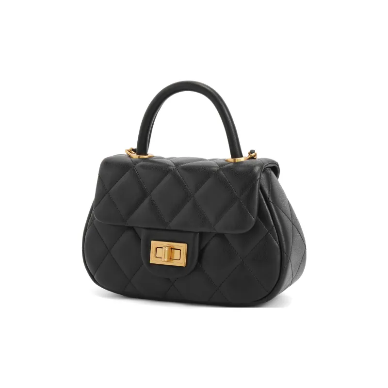 BELLE Artificial Leather Handbag, Crossbody Bag Women's White/Black-1