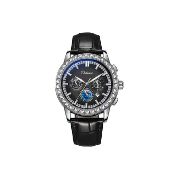 Dulunwe Automatic Mechanical Movement Genuine Leather Strap Watch Men's Watches Black Dial