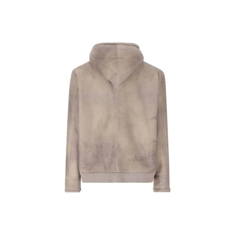 PRADA FW24 Leather Jacket Men's Gray Pink-1