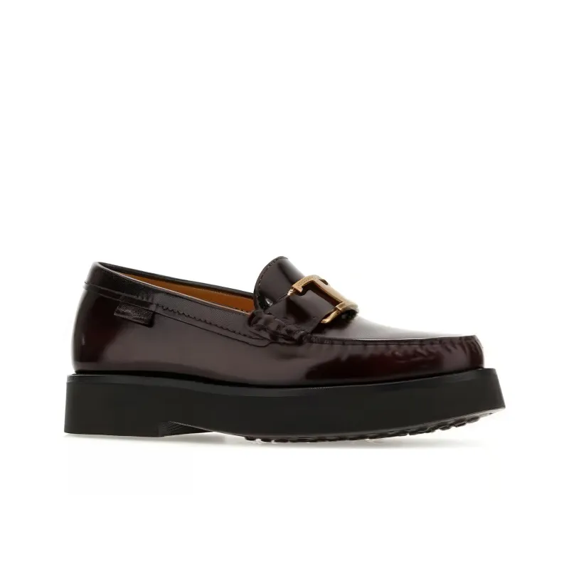 TOD'S Logo Plaque Round Toe Loafers Women's-3