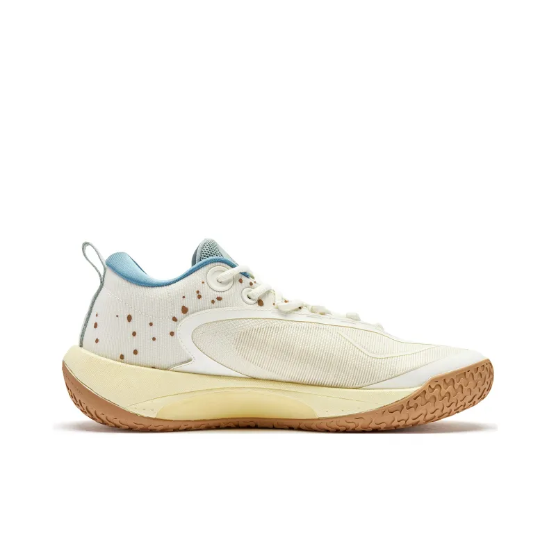 QIAODAN Wind Blade 4PRO Low Top Basketball Shoes Men's Beige Blue-1