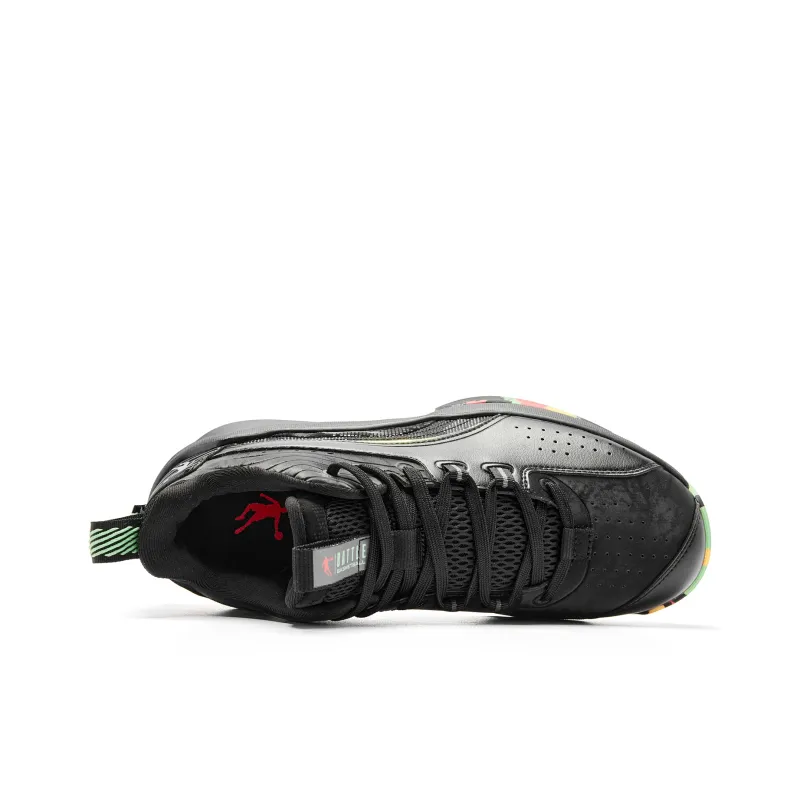 QIAODAN Basketball Shoes Men Low Top Black/Virtual Red-3