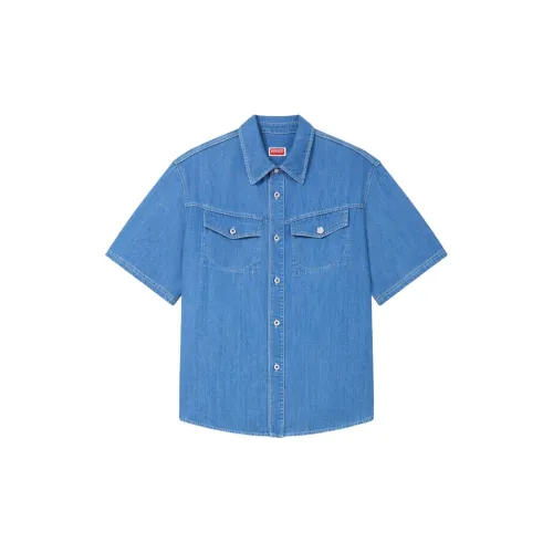 KENZO Buttoned Short Sleeved Denim Shirt