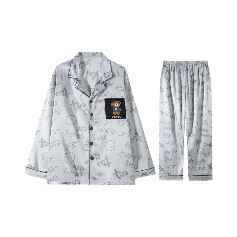 Qiao Ni Tong Pajama Set Men's Premium Black-6