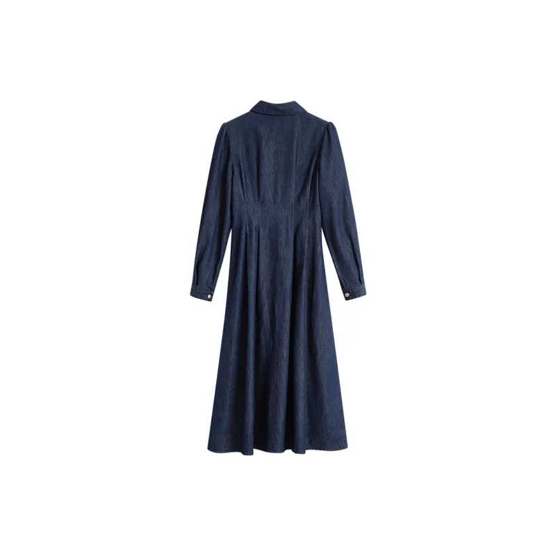 Inman Long Sleeved Dresses Women's Dark Denim Blue-1
