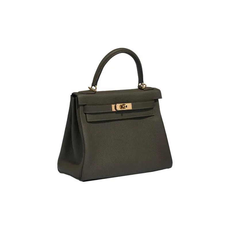 HERMES Kelly Togo Calfskin Kelly Bag Shoulder Bag Crossbody Bag Handbag Regular Women's C6 Vert De Gris Gray Green-1