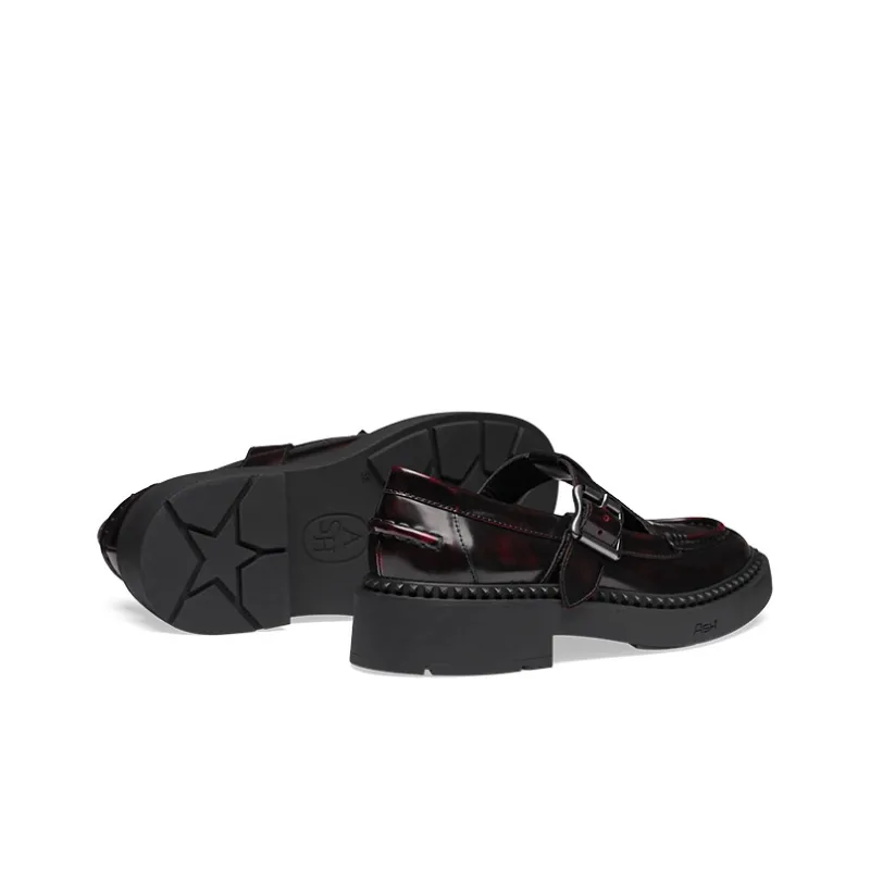 ASH MASON Collection High Heel Buckle Strap Chunky Heel Single Shoe Trendy Shoe Women's-10