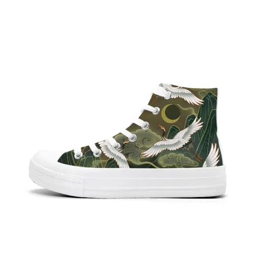 A&M Canvas Shoes Women's High-Top Green