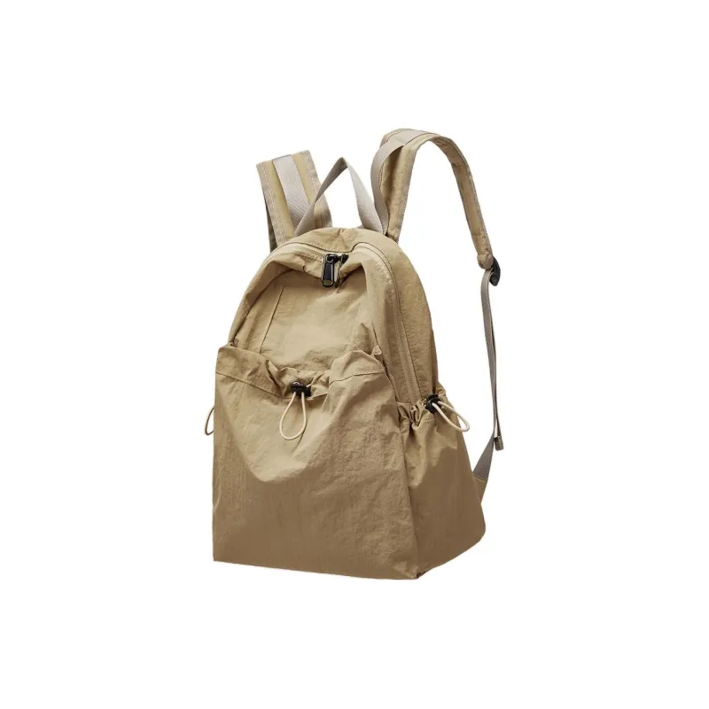 ST&SAT Fabric Handbag Backpack Regular Unisex Black/Khaki-3