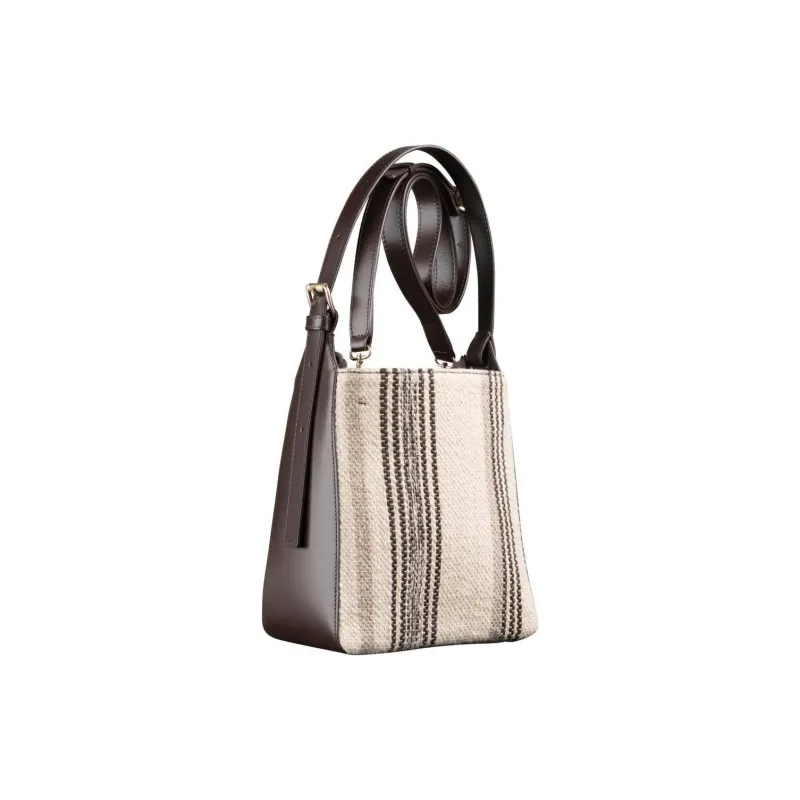 A.P.C Canvas With Leather Handbag Shoulder Bag Crossbody Bag Small Size Women's Deep Chestnut Brown-1