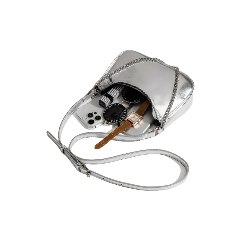 H YXIANG PU Portable Crossbody Bag Shoulder Bag Regular Women's Silver/Black-9