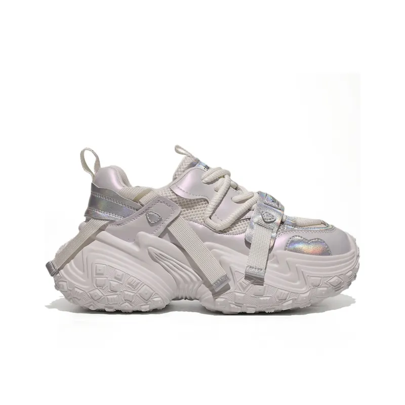 XIAOFAMIAO Breathable Height Increasing Low-Top Chunky Sneakers Women's-6
