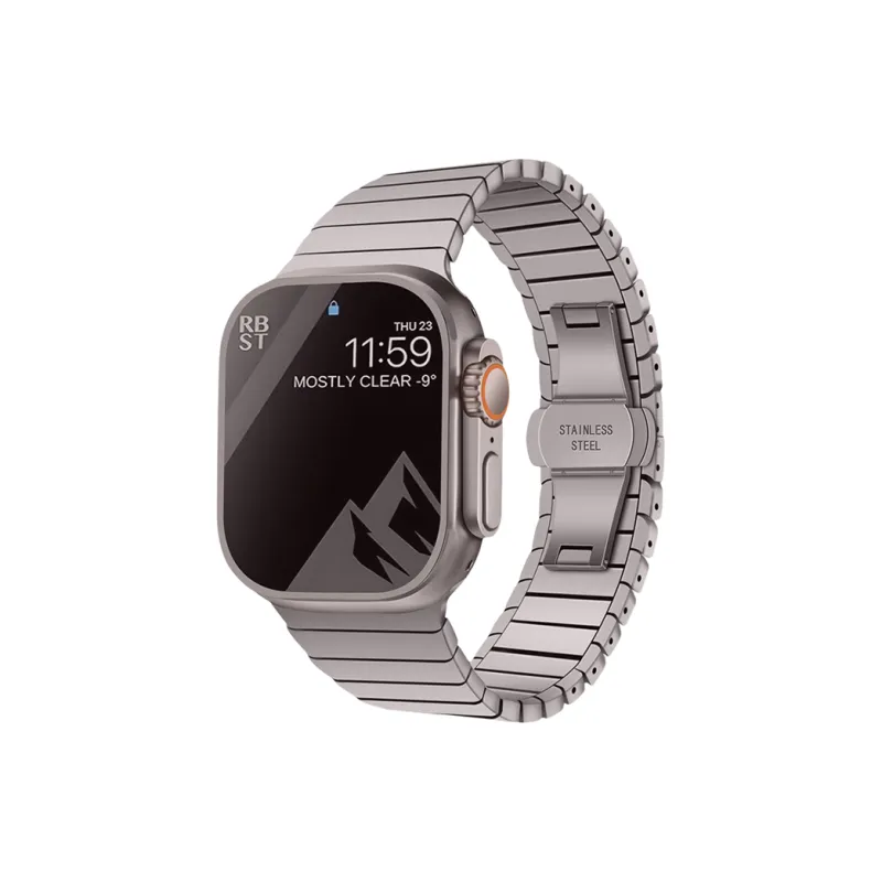 FZRT Apple Compatibility Watch Band Stainless Steel Metal 49mm Steel Band Stainless Steel Material-0