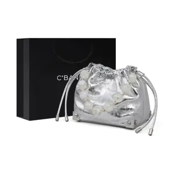 C°BANNER Cow Leather With Synthetic Leather Crossbody One Shoulder Handbag Regular Women's Silver/Black