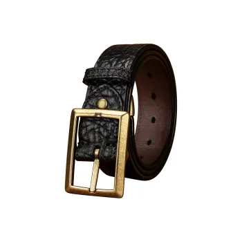 Jaylen Oos Wild Cow Leather Textured Top Grain Cow Leather Leather Belts Men's Black/Coffee/Camel 3.8cm
