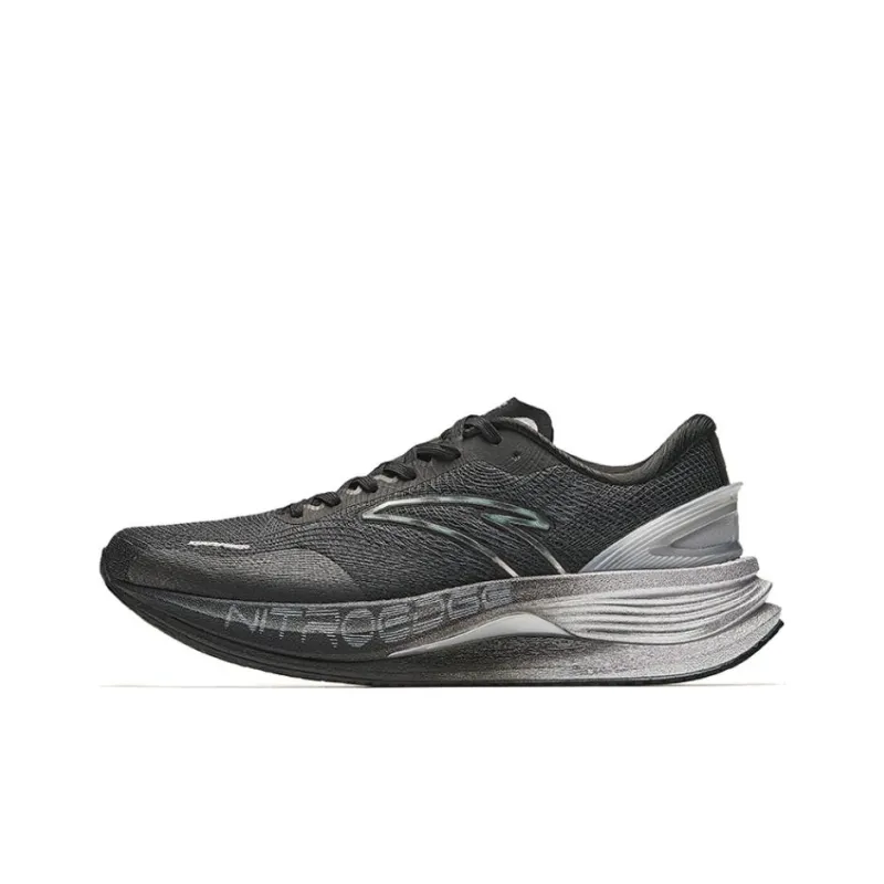 Anta Cushioning Wear Resistant Low Top Running Shoes Men's Black White-0