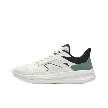 Anta Cushioning Anti-Slip Wear-Resistant Coverage Lightweight Rebound Low-Top Running Shoes Men's White Green Black