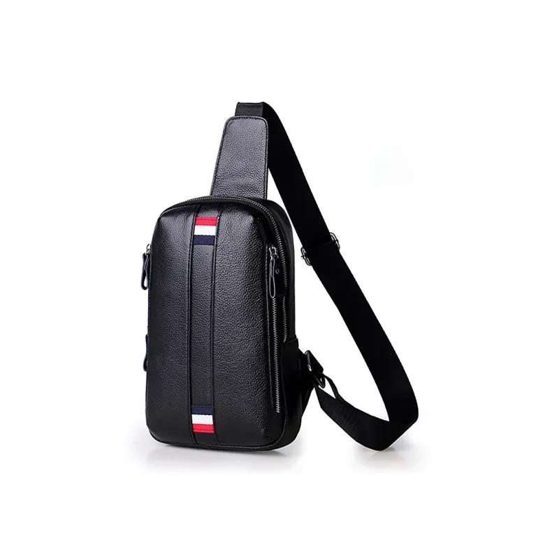 Yalu Cow Leather Sling Bag Men's Black-1