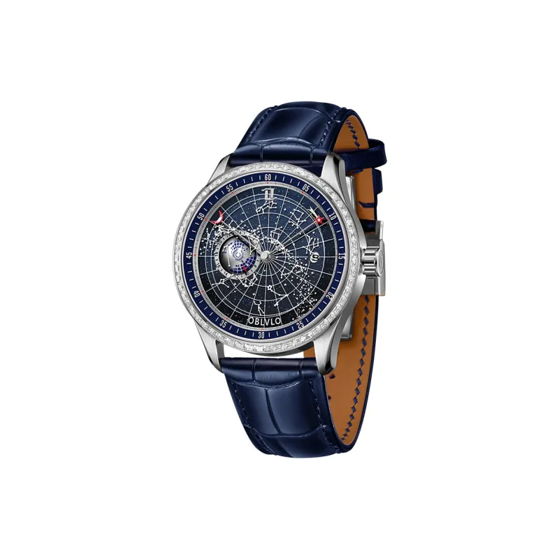 OBLVLO Automatic Mechanical Movement Watch Men's Watches Black Dial-6