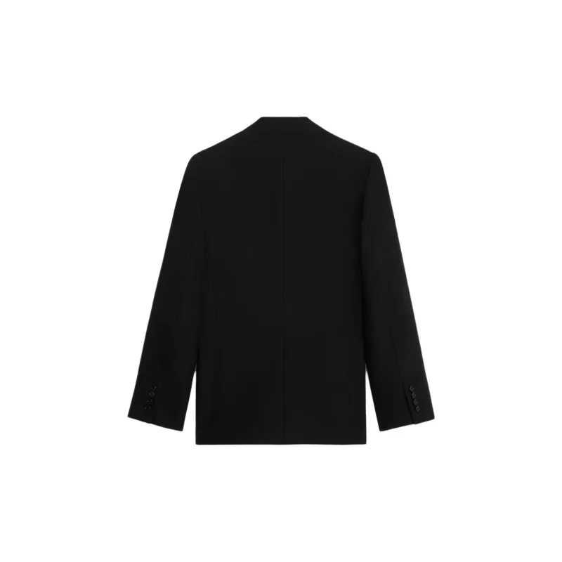 CELINE Wing Collar Jacket In Diagonal Wool-1