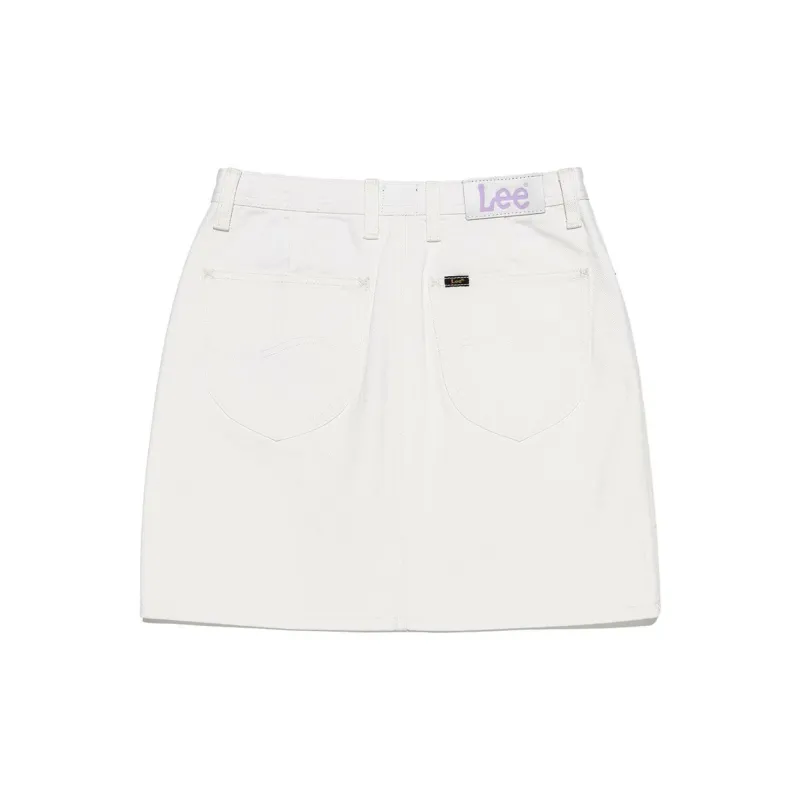 Lee Denim Short Skirts Women's White-1