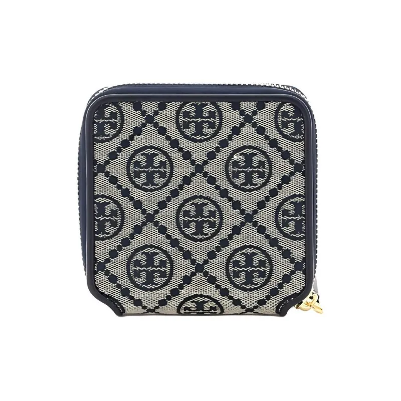 TORY BURCH Cow Leather Denim Wallet Women's Blue-2