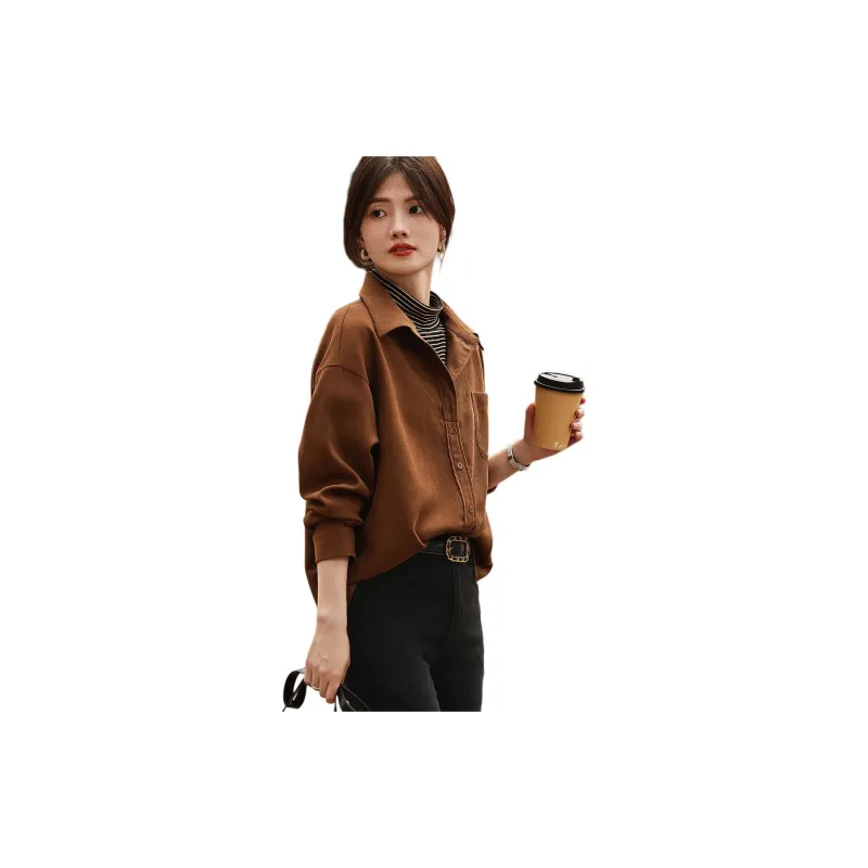 【dme】 Shirt Women's Light Coffee-1