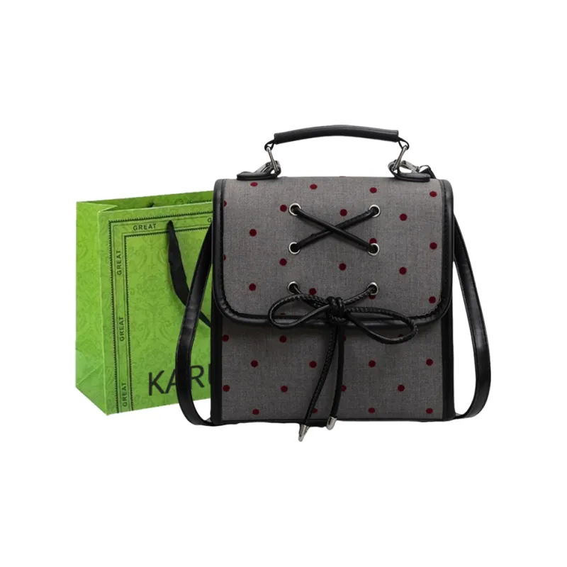 KARUISHA Nylon Backpack Women's Stars/Heart/Polka Dot Black/Polka Dot Red-6