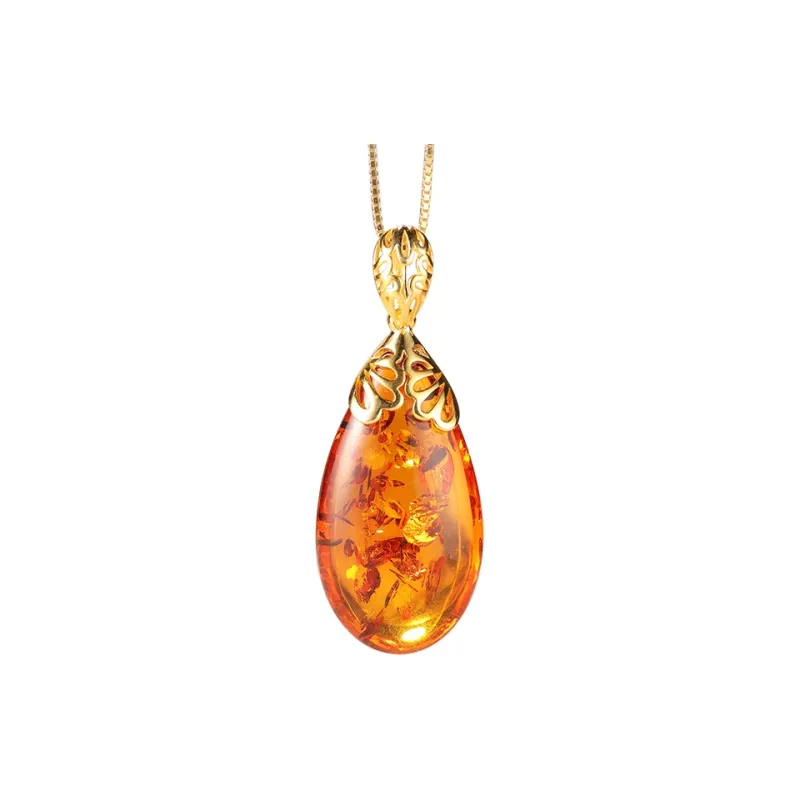 S&A S925 Silver Amber/Beeswax Necklaces Women's-9