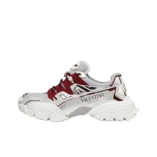 Valentino Climbers Casual Shoes Women's Low-Top Metallic Dark Red