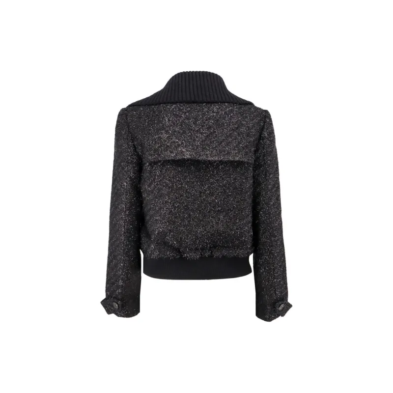 Self portrait Metallic Effect Zip Up Jacket-1