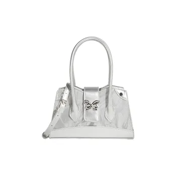 NATTY PU Shoulder Bag, Crossbody Bag, Handbag Women's White/Silver