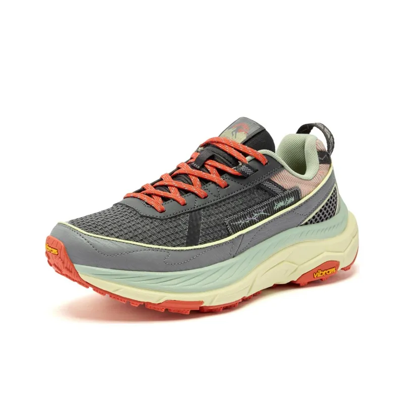 QIAODAN Mountain God 2 LITE Running Shoes Men Low Top Iron Gray/Oxidized Green-2