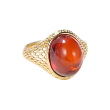 S&A Amber Fine Jade Rings Women's