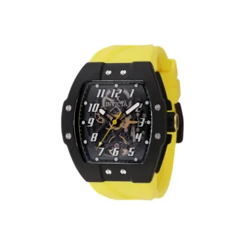 INVICTA Wrist Watch Automatic Mechanical Movement Silicone Strap 47mm Black Dial Men's Watches